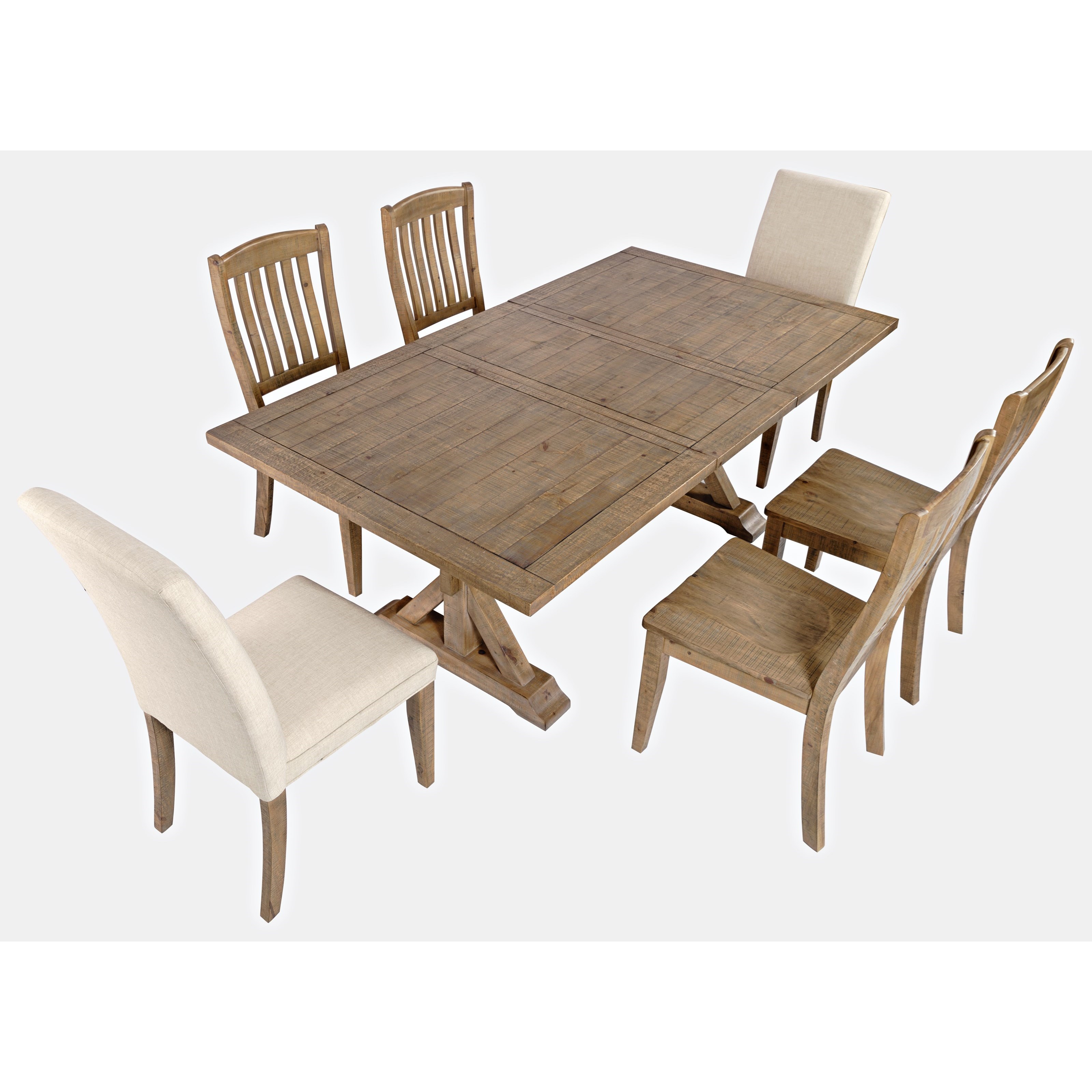 Carlyle 7 piece solid clearance wood dining set